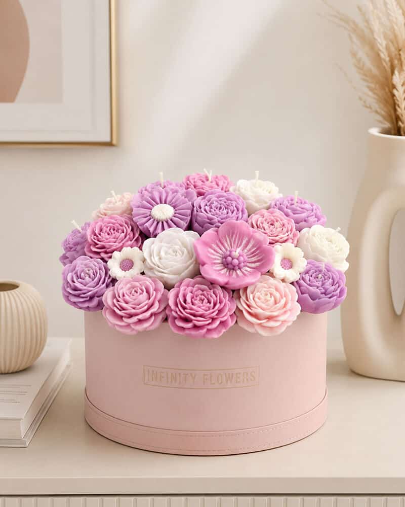 باکس گل شمع لاکچری