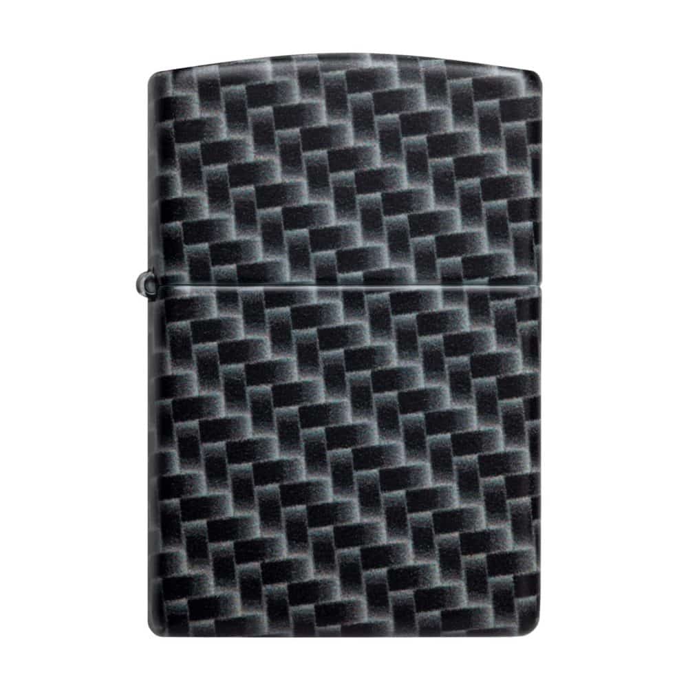 تصویر فندک Zippo مدل White Matte با پوشش مات و طراحی فیبر کربن