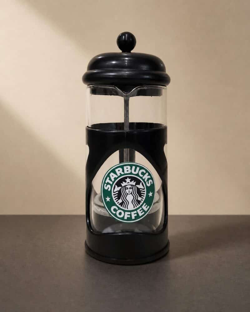 فرنچ پرس مشکی مدل MK با نشان Starbucks Coffee