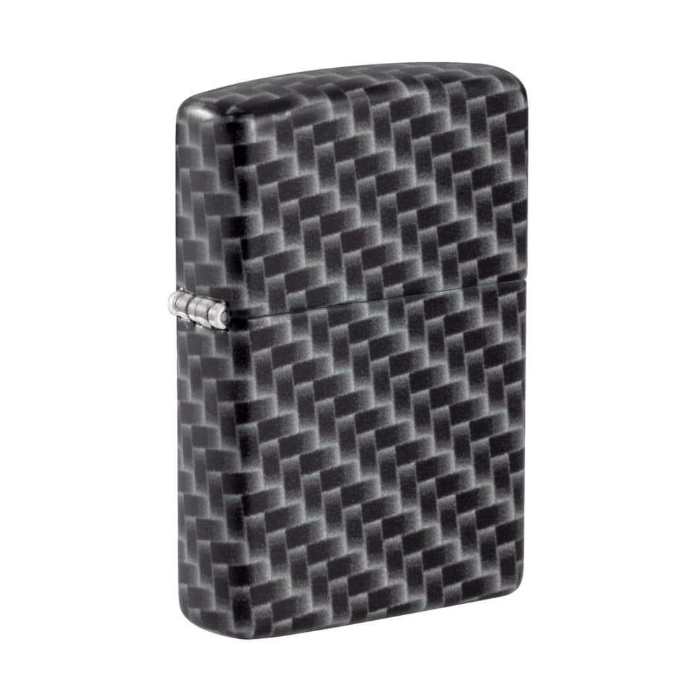 تصویر فندک Zippo مدل White Matte با پوشش مات و طراحی فیبر کربن