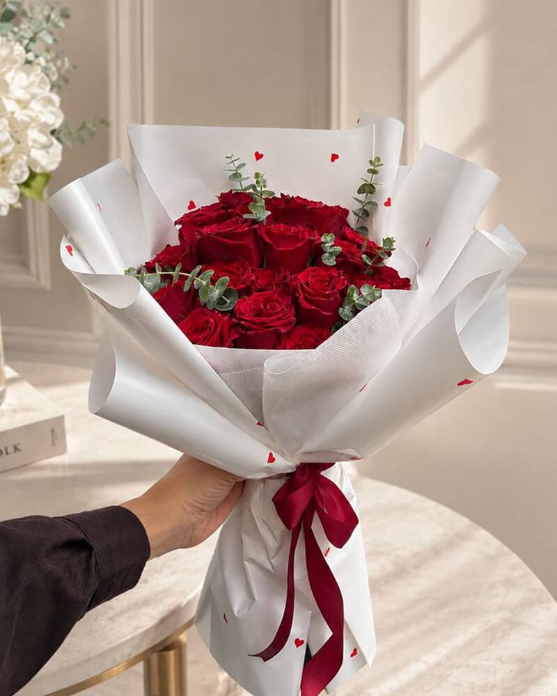 دسته گل پینترستی رز قرمز